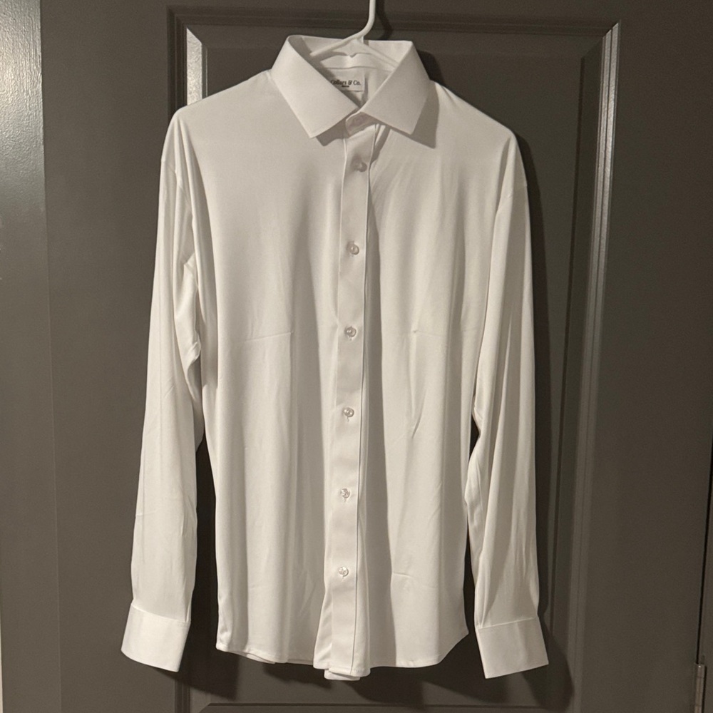Elegant White Men's Dress Shirt